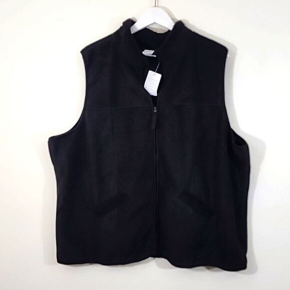 Denim & Company soft warm black fleece lined vest/jacket size 3X NWOT - Picture 1 of 9